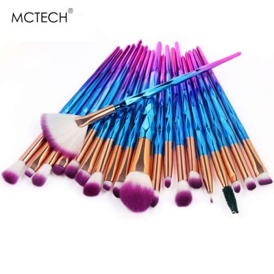 2021 Hot Sales Synthetic Professional 20pcs gradient color Beauty Tools Makeup Brush For Make Up